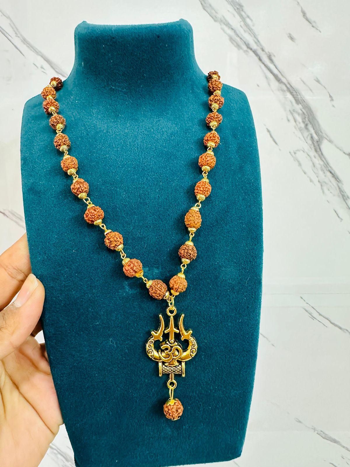 Panchmukhi Rudraksha OM Shiva Trishool Mala Weight: 200 gm