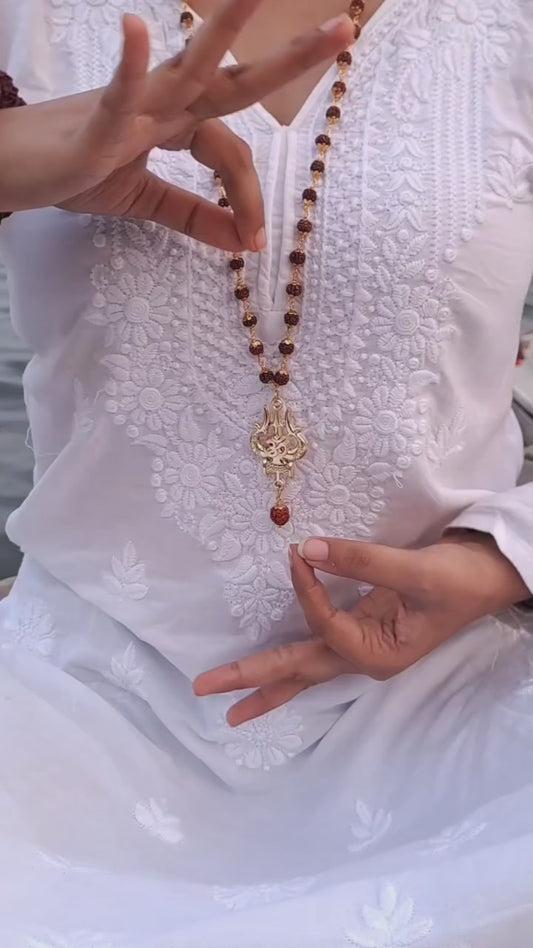 Panchmukhi Rudraksha OM Shiva Trishool Mala Weight: 200 gm