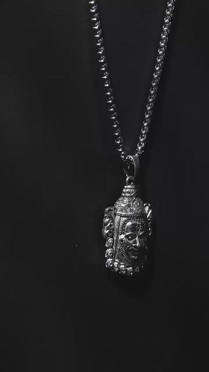 Silver Mahakal Pendant WIth Chain
